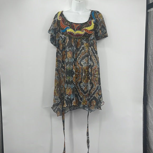 Antik Batik mini dress. Stunning bohemian dress Size Small - Picture 2 of 16